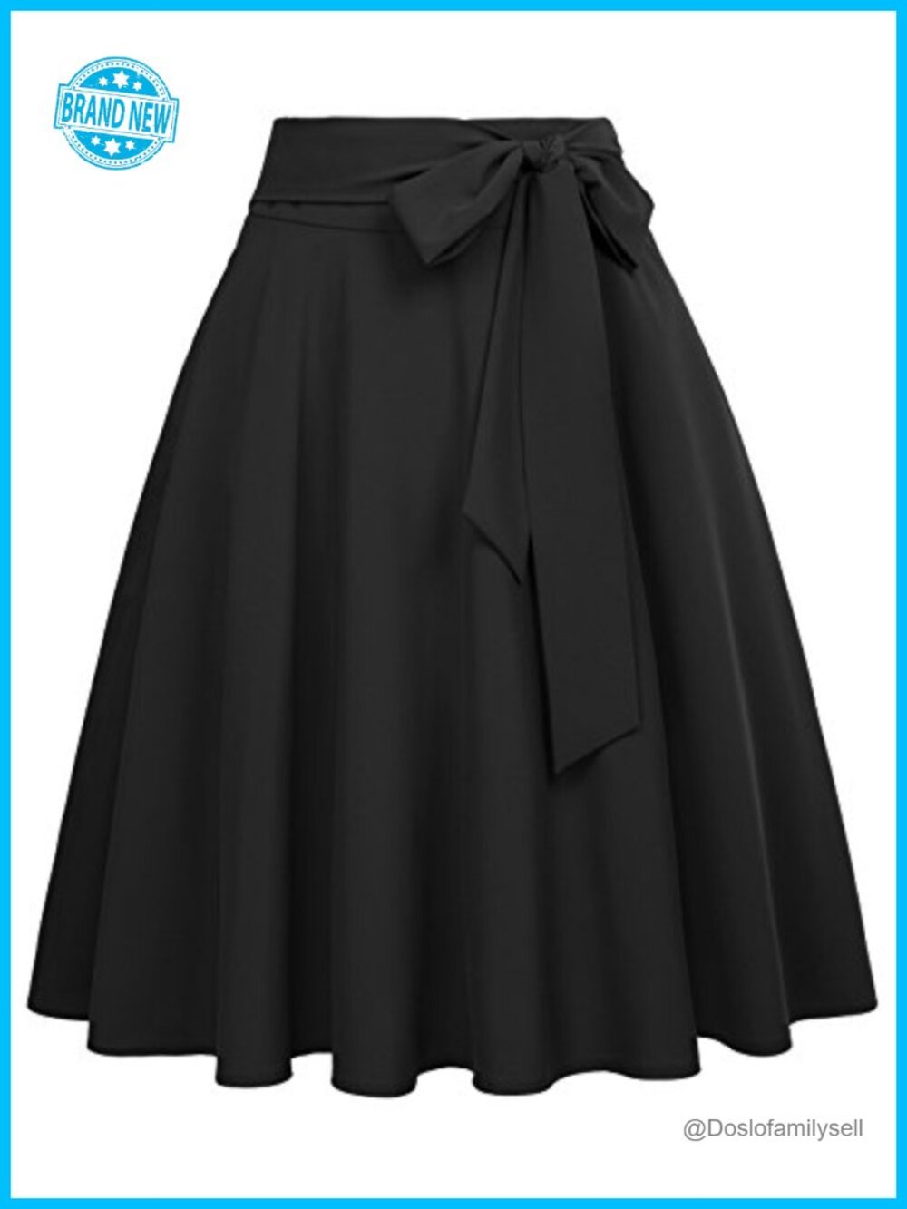 Belle Poque High Waisted A Line Midi Skirt with Pockets